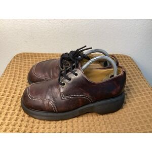 VTG 90s y2k Womens Sz 9 Red Leather 8524 Dr. Martens England Made Chunky Oxfords